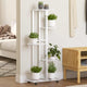 Estándar de flores Vidaxl con ruedas de 5 capas 44x23x100 cm de hierro blanco
