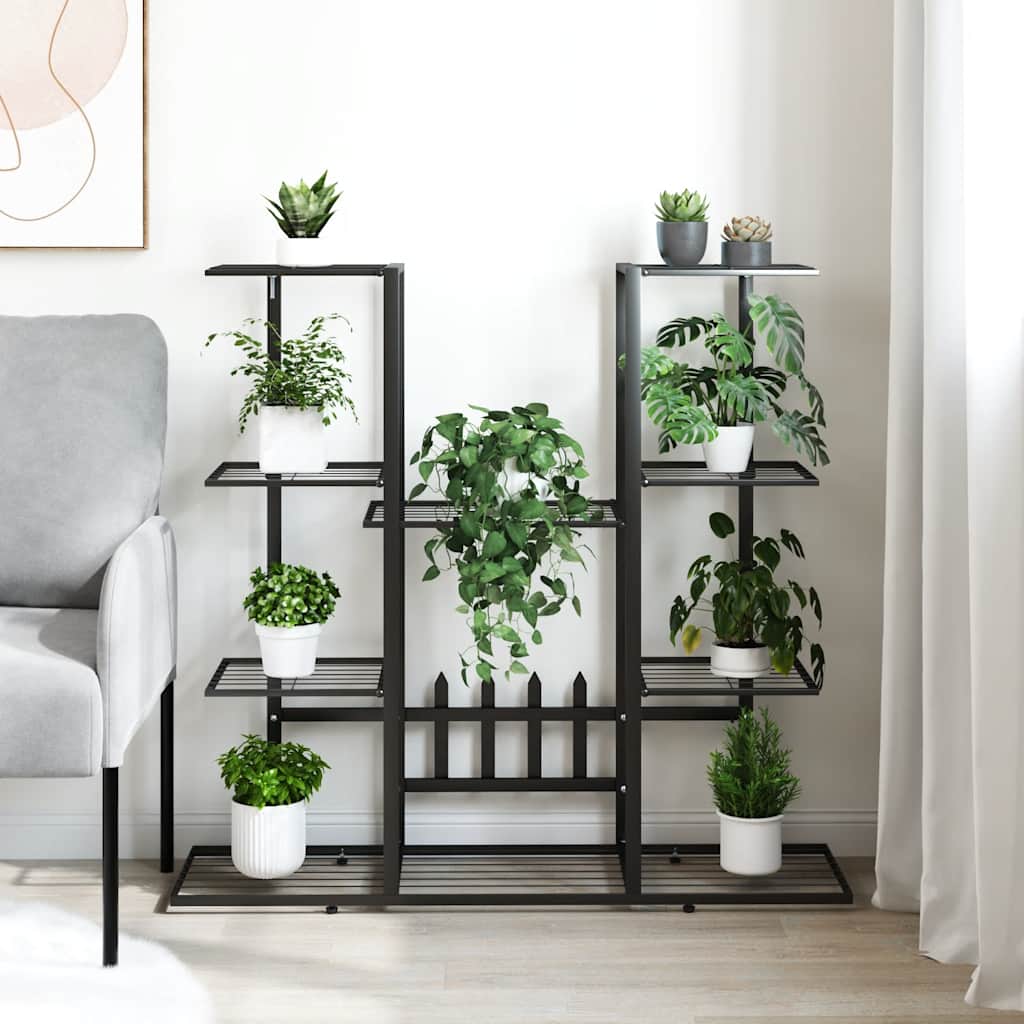 Vidaxl Flower Standard 94.5x25x89 cm de hierro negro