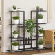 Estándar de flores Vidaxl con ruedas 94.5x24.5x91.5 cm de hierro negro