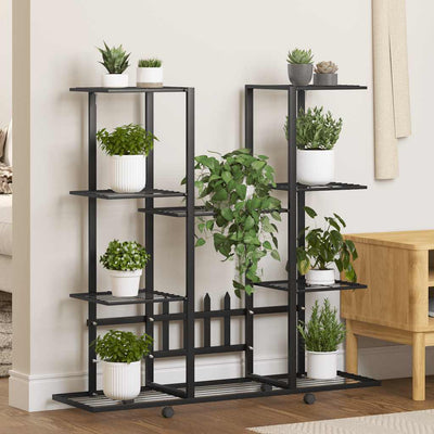 Vidaxl Flower Standard con ruote 94.5x24.5x91,5 cm di ferro nero