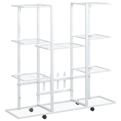 Vidaxl Flower Standard con ruote 94.5x24.5x91,5 cm di ferro bianco