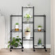 Estándar de flores Vidaxl con ruedas 83x25x103.5 cm de hierro negro