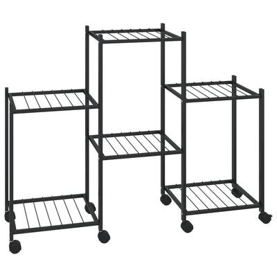 Vidaxl Flower Stand con ruote 83x25x63,5 cm Iron Black