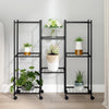 Vidaxl Flower Standard con ruote 83x25x83,5 cm di ferro nero