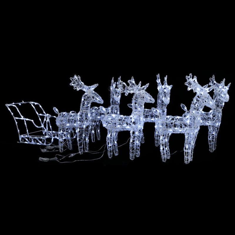 Vidaxl Decoraciones navideñas de renos y mane 320 LED ACRYLIC