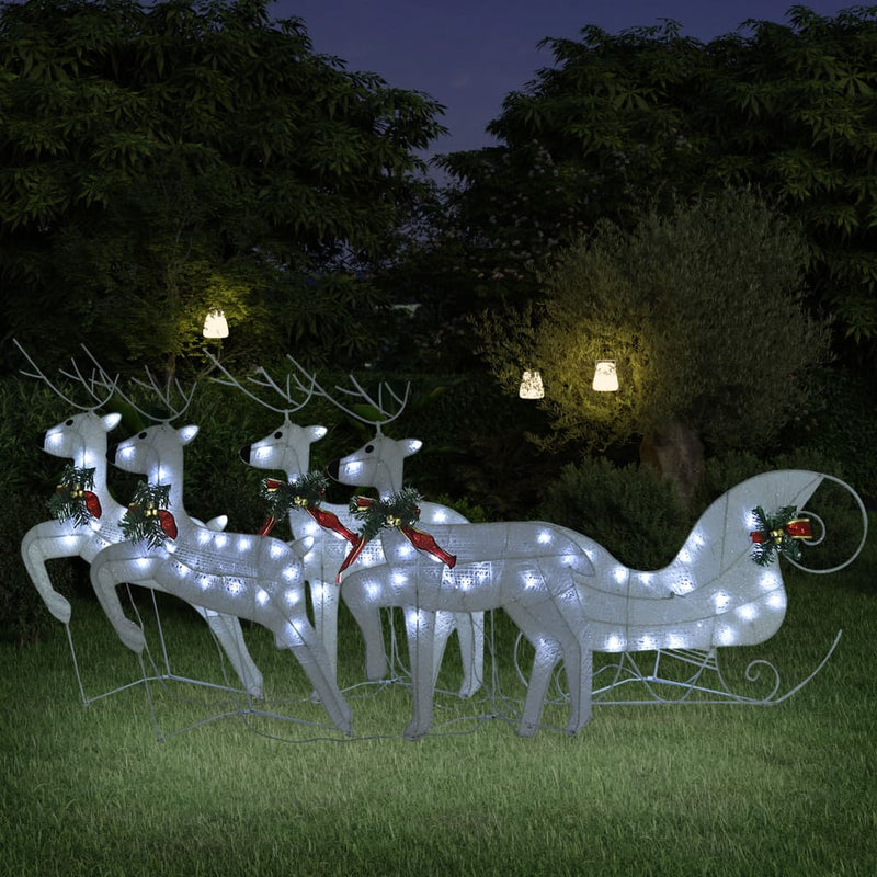 Vidaxl buitenkerstontiering reindeer e maniche 100 LED bianchi