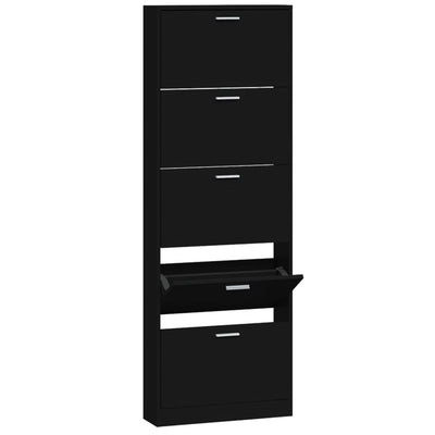 Vidaxl Cabinet da scarpe 59x17x169 cm Legno trasformato in legno