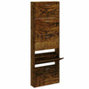 Gabinete de zapatos Vidaxl 59x17x169 CM Madera de madera propiedad de roble ahumado