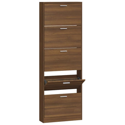 Vidaxl Cabinet da scarpe 59x17x169 cm Colore in rovere marrone trasformato