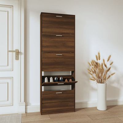Vidaxl Cabinet da scarpe 59x17x169 cm Colore in rovere marrone trasformato