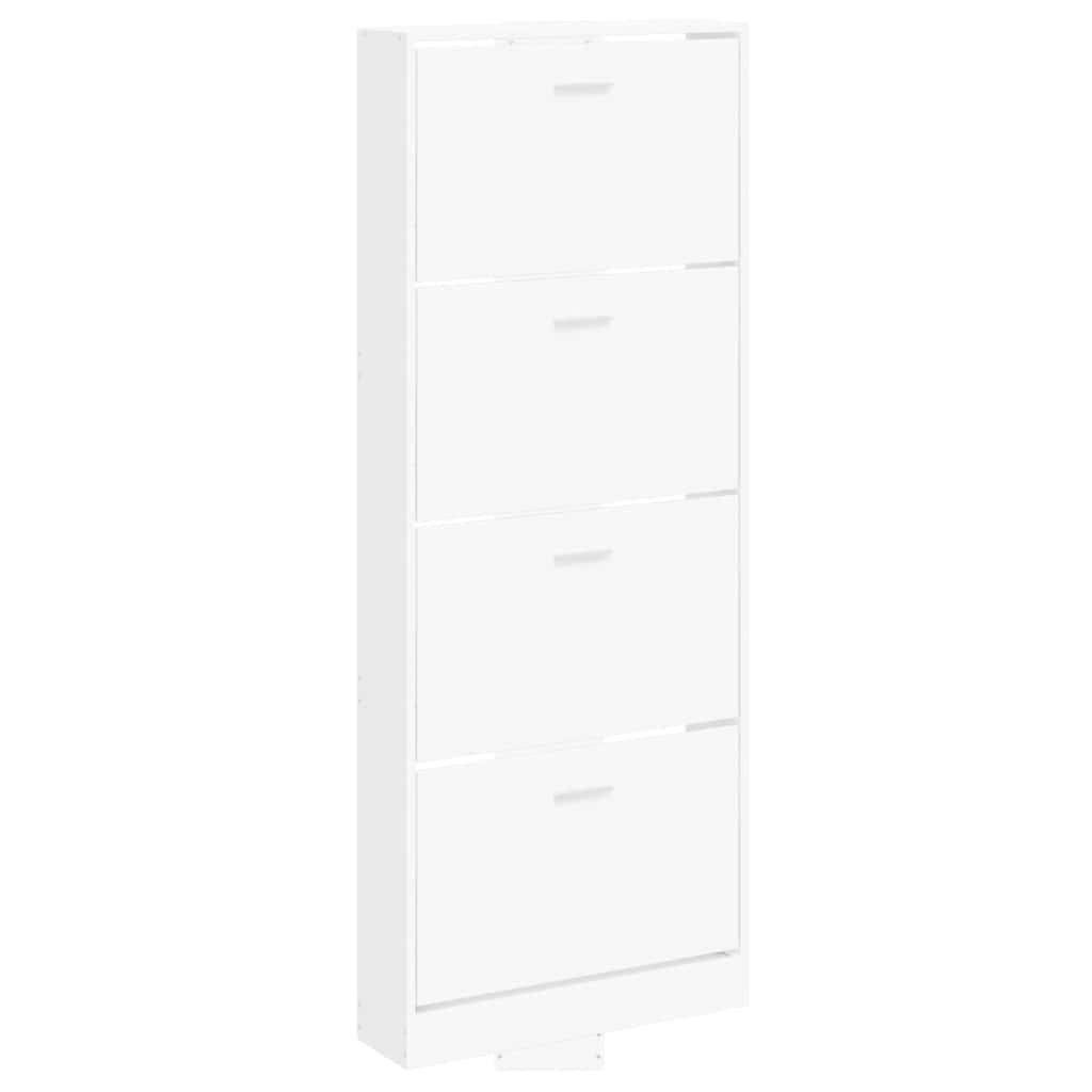 Gabinete de zapatos Vidaxl 59x17x150 cm de madera procesada blanca