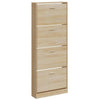 Gabinete de zapatos Vidaxl 59x17x150 cm de roble procesado de color de madera