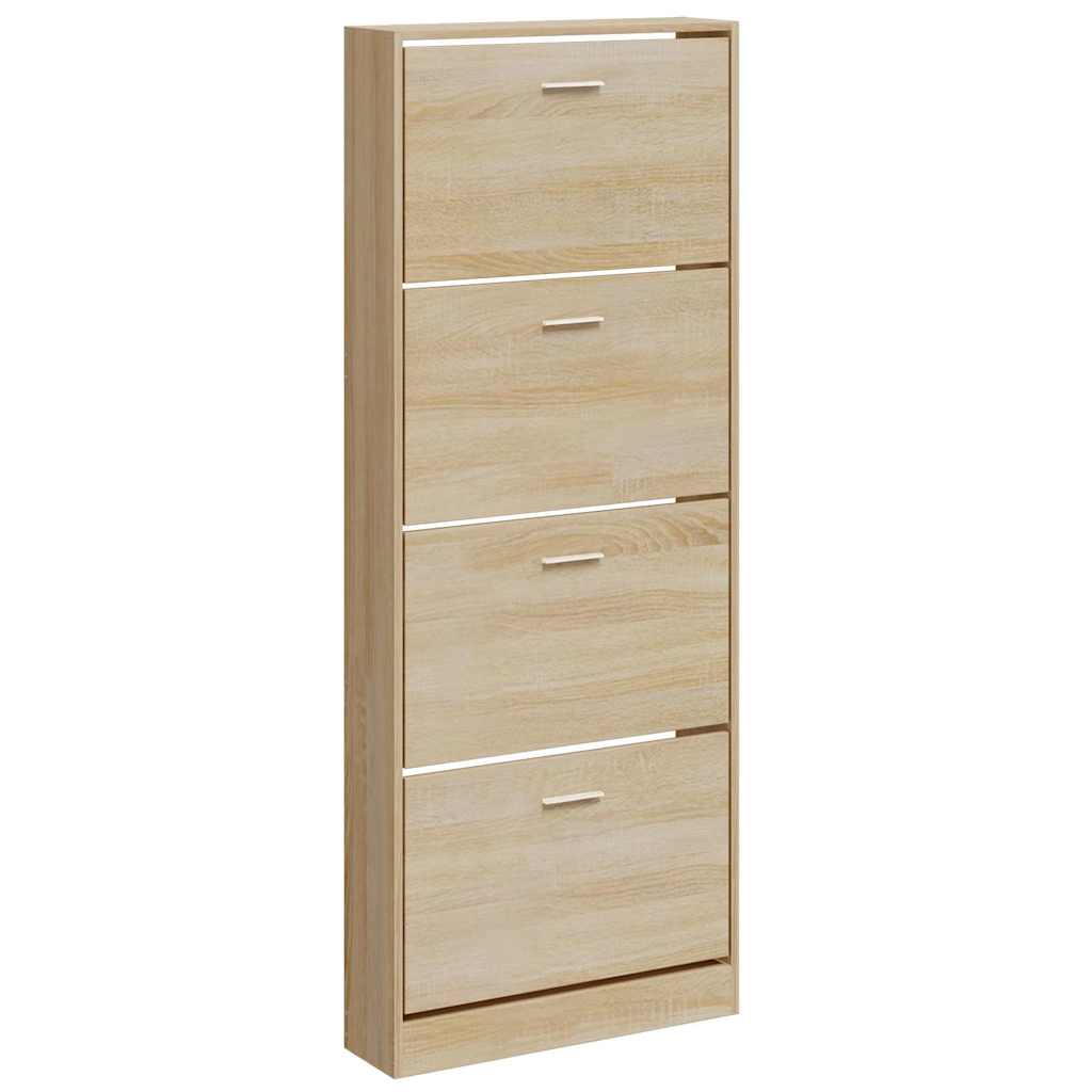 Gabinete de zapatos Vidaxl 59x17x150 cm de roble procesado de color de madera