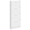 Gabinete de zapatos Vidaxl 59x17x150 cm de madera procesada de alto brillo blanco