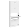 Gabinete de zapatos Vidaxl 59x17x150 cm de madera procesada de alto brillo blanco