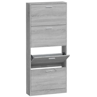 Vidaxl Cabinet da scarpe 59x17x150 cm Properpata Sonoma grigio