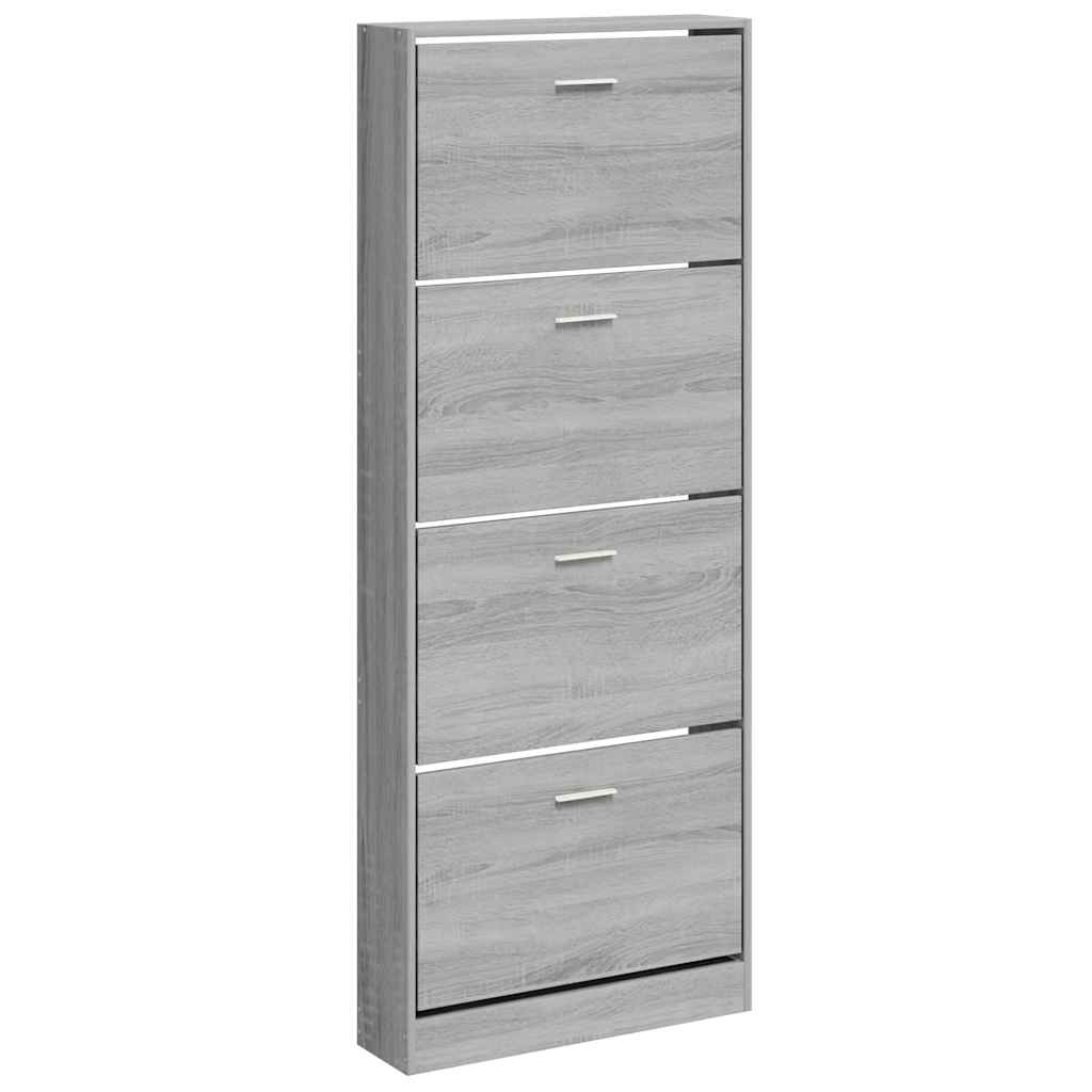 Vidaxl Cabinet da scarpe 59x17x150 cm Properpata Sonoma grigio