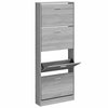 Vidaxl Cabinet da scarpe 59x17x150 cm Properpata Sonoma grigio