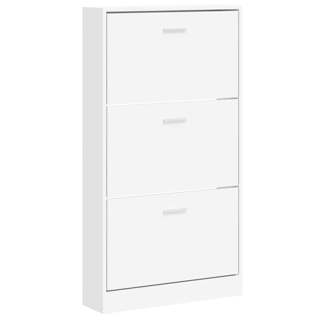Gabinete de zapatos Vidaxl 59x17x108 cm de madera procesada blanca