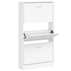 Gabinete de zapatos Vidaxl 59x17x108 cm de madera procesada blanca