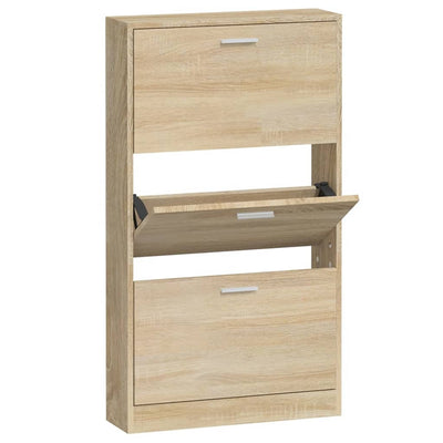 Vidaxl Cabinet da scarpe 59x17x108 cm Oak in legno trasformato colorato