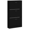Gabinete de zapatos Vidaxl 59x17x108 cm de madera propiedad de negro