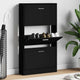 Gabinete de zapatos Vidaxl 59x17x108 cm de madera propiedad de negro