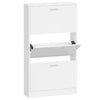 Gabinete de zapatos Vidaxl 59x17x108 cm de madera propiedad de alto brillo blanco