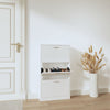 Gabinete de zapatos Vidaxl 59x17x108 cm de madera propiedad de alto brillo blanco