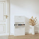Gabinete de zapatos Vidaxl 59x17x108 cm de madera propiedad de alto brillo blanco