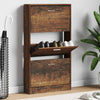 Gabinete de zapatos Vidaxl 59x17x108 cm de madera propiedad de roble ahumado