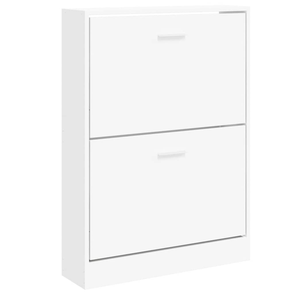 Gabinete de zapatos Vidaxl 59x17x81 cm de madera procesada blanca