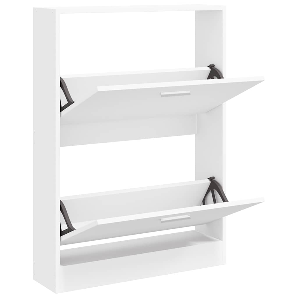 Gabinete de zapatos Vidaxl 59x17x81 cm de madera procesada blanca