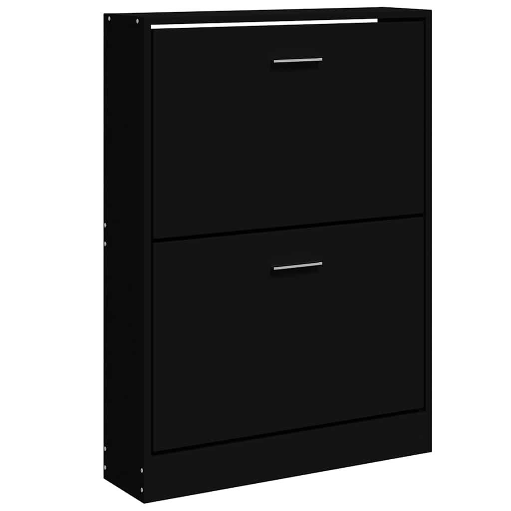 Gabinete de zapatos Vidaxl 59x17x81 cm de madera propiedad de negro
