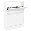 Gabinete de zapatos Vidaxl 59x17x81 cm Madera procesada Blanca con alto contenido de brillo