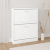 Gabinete de zapatos Vidaxl 59x17x81 cm Madera procesada Blanca con alto contenido de brillo