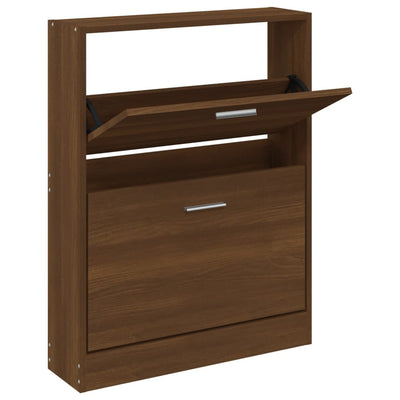 Vidaxl Cabinet da scarpe 59x17x81 cm Colore in rovere marrone taglio