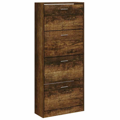 VidaXL Shoe cabinet 63x24x147 cm Properted wood Smoked oak colored