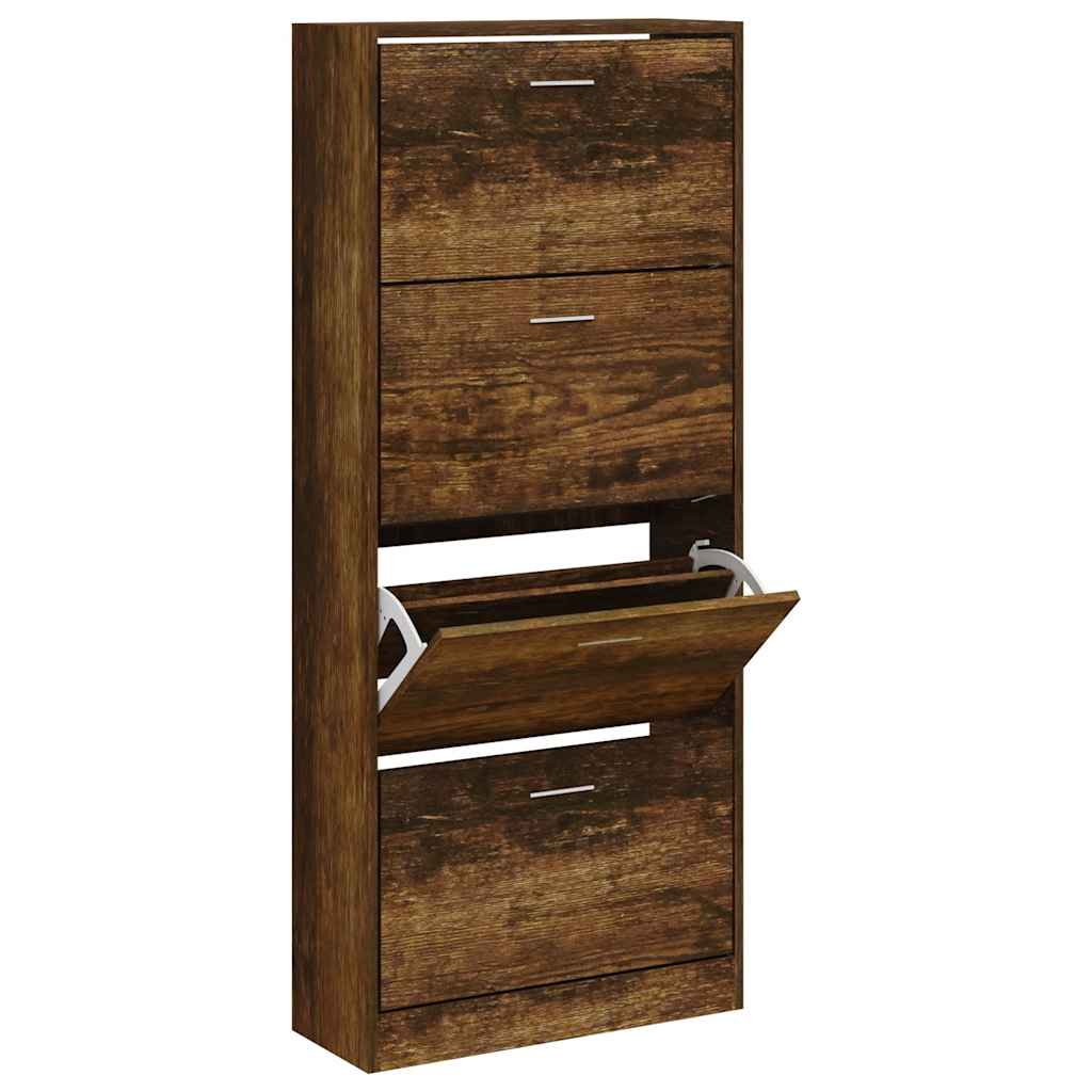 Vidaxl Cabinet da scarpe 63x24x147 cm Colore in legno di legno di legno