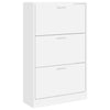 Gabinete de zapatos Vidaxl 63x24x103 cm de madera procesada blanca