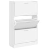 Gabinete de zapatos Vidaxl 63x24x103 cm de madera procesada blanca
