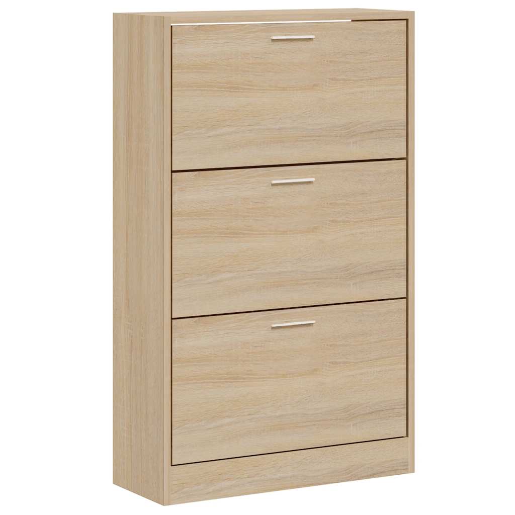 Gabinete de zapatos Vidaxl 63x24x103 cm de madera propiedad de Oak de Oak