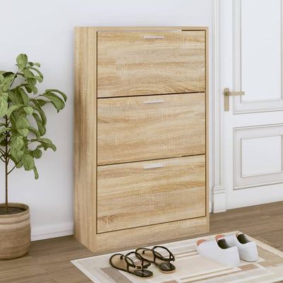 Vidaxl Cabinet da scarpe 63x24x103 cm Colore in legno in legno Sonoma