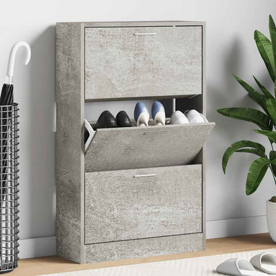 VidaXL shoe cabinet 63x24x103 cm processed wood concrete price