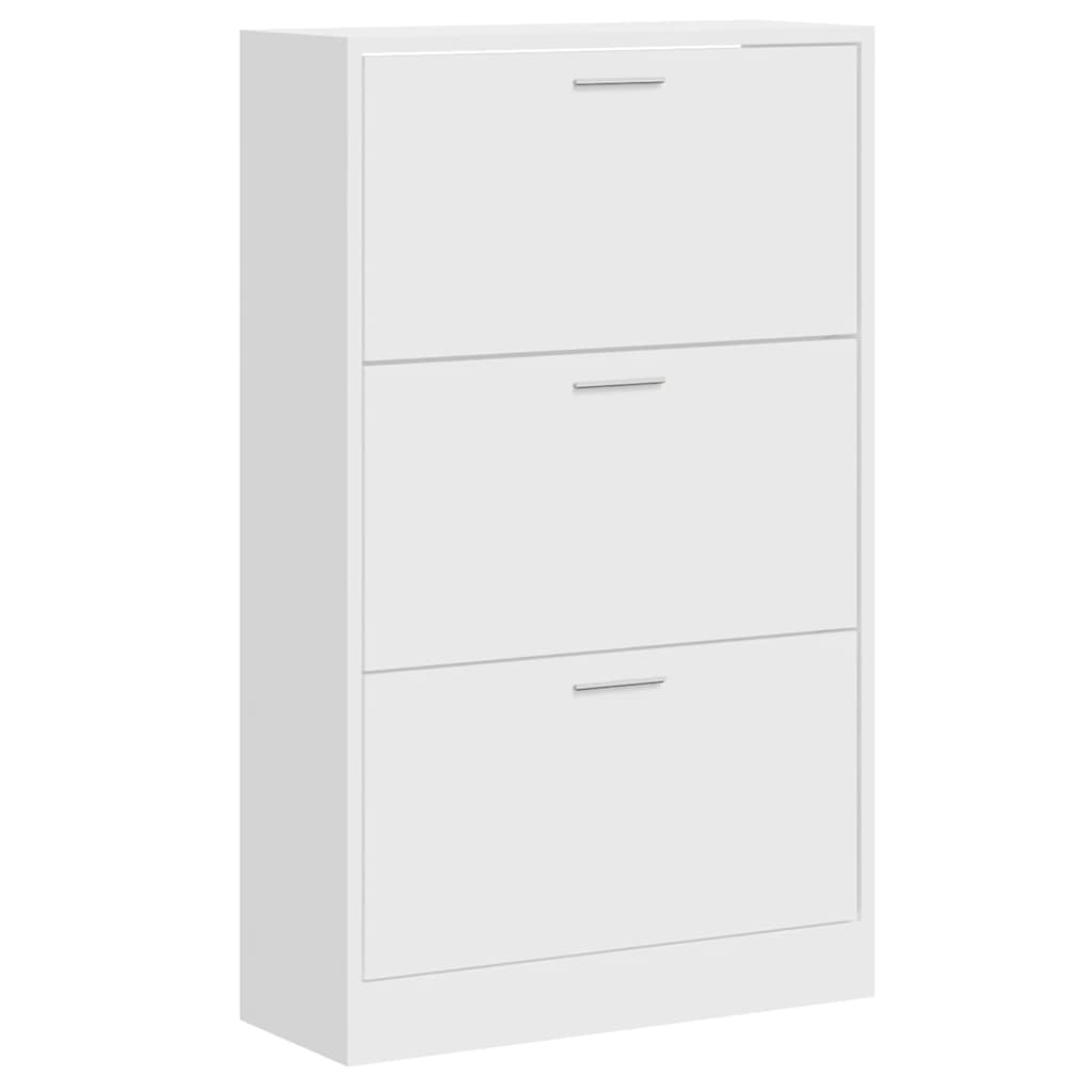 Vidaxl Cabinet da scarpe 63x24x103 cm Bianco di legno trasformato in legno
