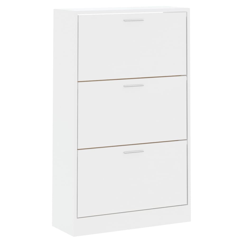 Vidaxl Cabinet da scarpe 63x24x103 cm Bianco di legno trasformato in legno