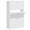 Vidaxl Cabinet da scarpe 63x24x103 cm Bianco di legno trasformato in legno