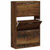Vidaxl schoenenkast 63x24x103 cm bewerkt hout gerookt eikenkleurig