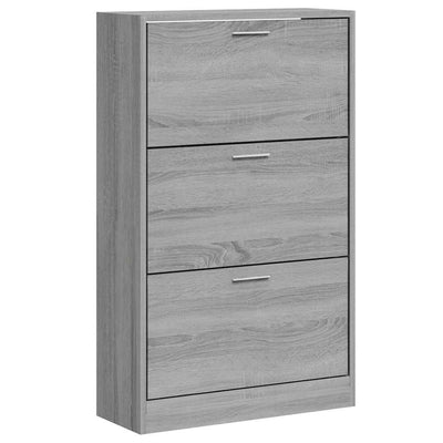 VidaXL Shoe cabinet 63x24x103 cm Properted Wood Gray Sonoma