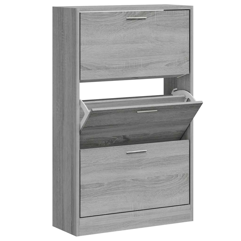 Vidaxl Cabinet da scarpe 63x24x103 cm Properpata Sonoma grigio